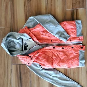 Fox Grey sweater with Neon Coral Vest